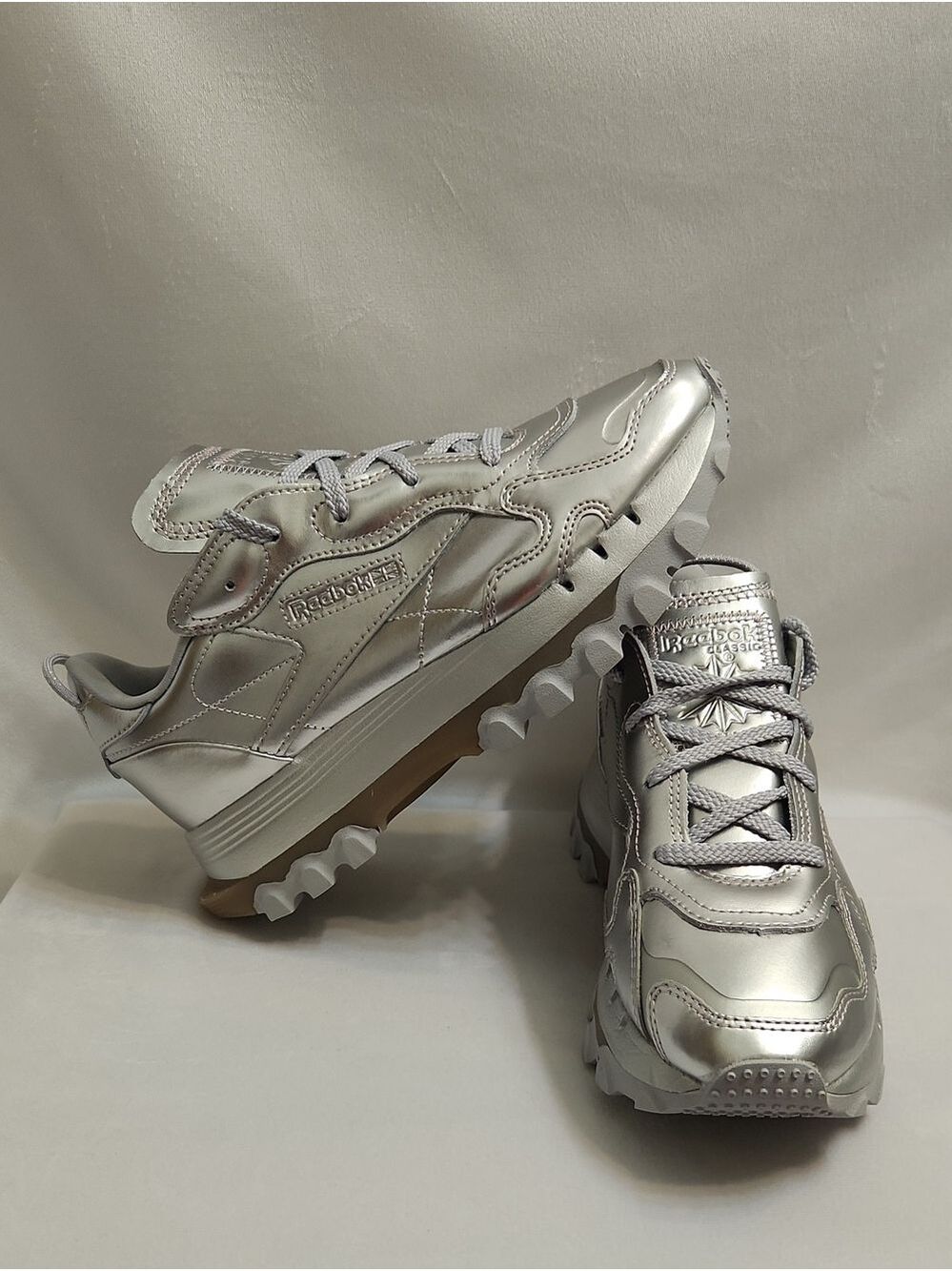 Reebok X Cardi B Metallic Silver Sneaker (Size 7.5)